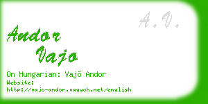 andor vajo business card